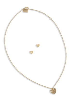 Coach heart necklace and earrings set - Gold