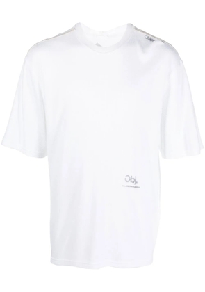 OBJECTS IV LIFE logo-print waffle-knit T-shirt - White