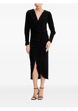 BOSS V-neck long-sleeve midi dress - Black