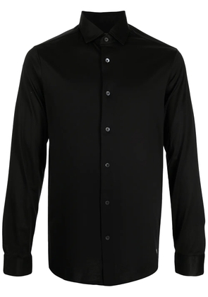 Emporio Armani lyocell-blend button-up shirt - Black