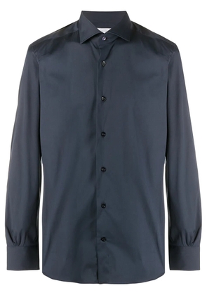 Mazzarelli plain buttoned shirt - Blue