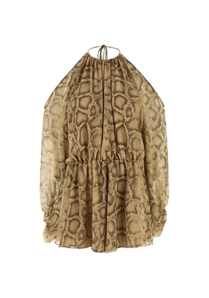 THE ANDAMANE python-printed tie playsuit - Neutrals