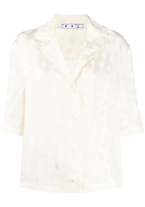 Off-White splatter-effect polka dot top - Neutrals