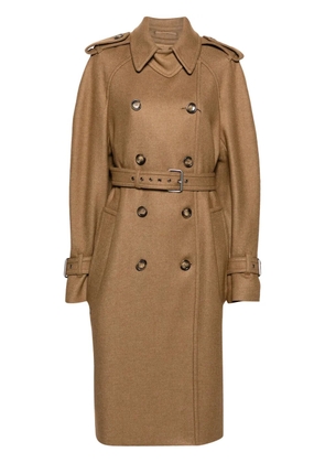 Sportmax double-breasted twill trench coat - Neutrals