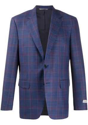 Canali single-breasted plaid blazer - Blue
