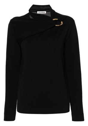 Jil Sander scarf-detailed knit top - Black