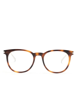 Saint Laurent Eyewear tortoiseshell-effect round-frame glasses - Brown