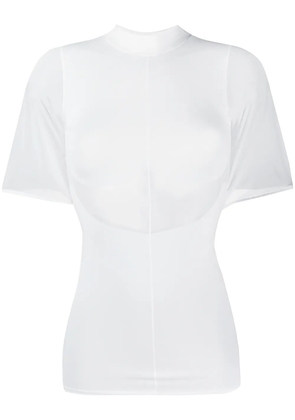 Courrèges funnel-neck fitted T-shirt - White