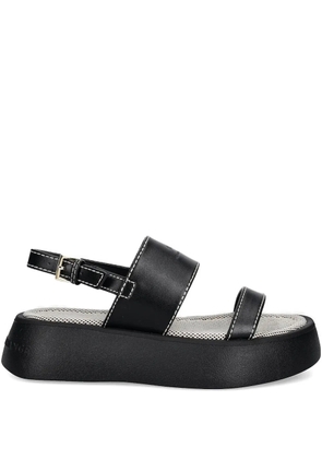 Armani Exchange double-strap platform sandals - Black
