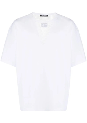 Raf Simons fishnet-panel short-sleeve T-shirt - White