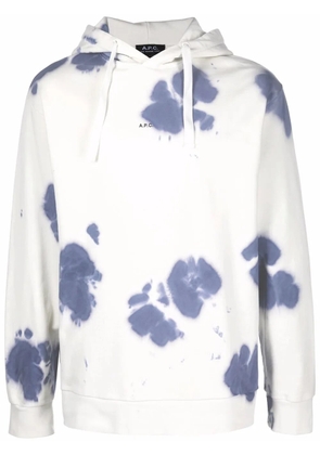 A.P.C. tie-dye print cotton hoodie - White