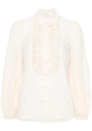 ZIMMERMANN ruffle-detail cotton top - Neutrals