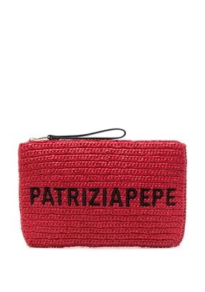 Patrizia Pepe logo-embroidered clutch bag