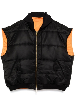 VETEMENTS hooded logo bomber vest - Black