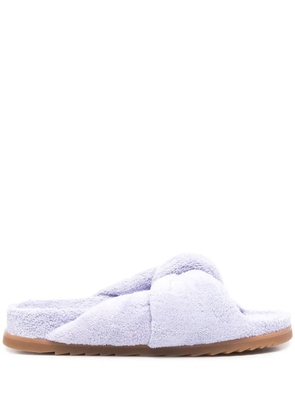 Ash knot-detail towelling slides - Purple