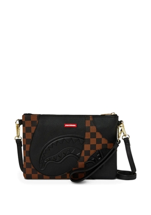 Sprayground Jetstream embossed check clutch bag - Brown