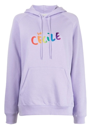 Être Cécile logo print hoodie - Purple