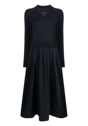 Peserico knitted-panel flared midi dress - Blue