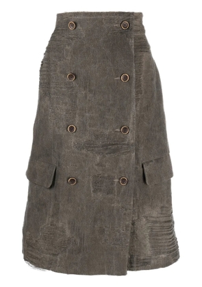 Uma Wang oversized distressed double-breasted top - Grey