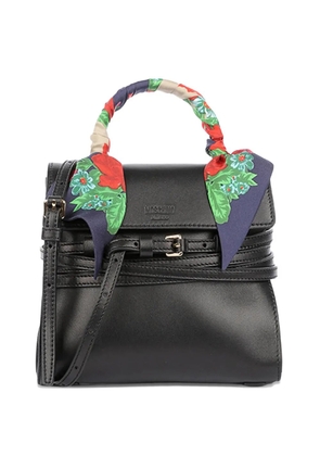 Moschino small Tie Me scarf-detail tote bag - Black