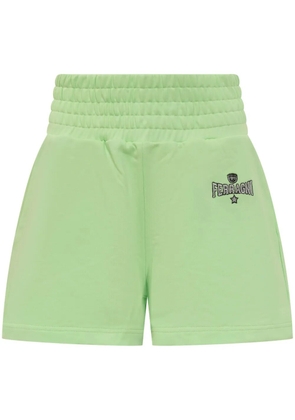 Chiara Ferragni logo-embroidered track shorts - Green