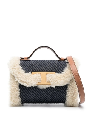 Tod's shearling denim mini bag - Blue