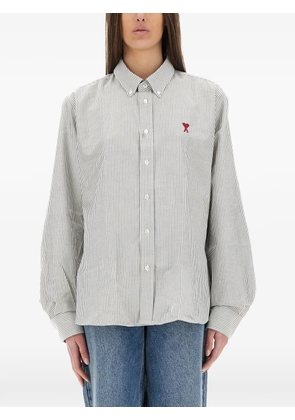 AMI Paris striped appliqué shirt - White