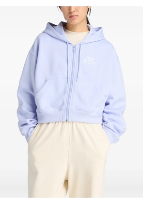 New Balance logo-embroidered zip-up hoodie - Purple