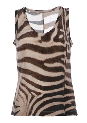 Mantu Zebra print tank top - Brown