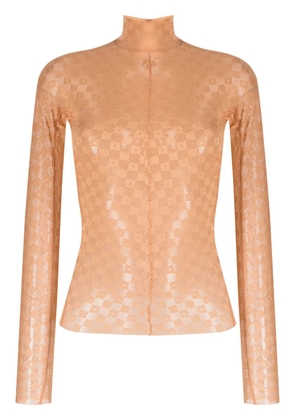 Forte Forte lace-detail long-sleeved top - Neutrals