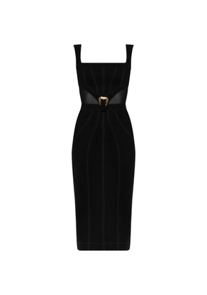 Versace Jeans Couture buckle-detail midi dress - Black