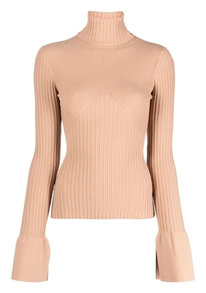ANDREĀDAMO ribbed roll-neck jumper - Neutrals