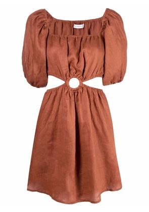 Faithfull the Brand Almero hand-dyed cut-out dress - Brown