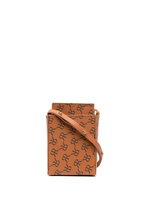 Rokh monogram logo print mini bag - Brown