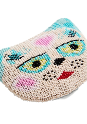 Valentino Garavani Le Chat De La Maison brooch in jacquard fabric with resin bead embroidery - Pink