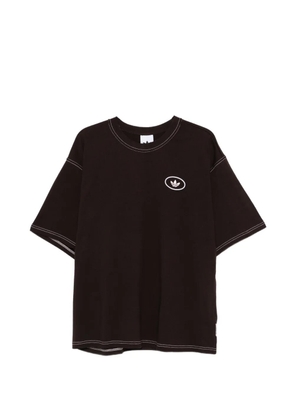 adidas logo contrast-stitch T-shirt - Brown
