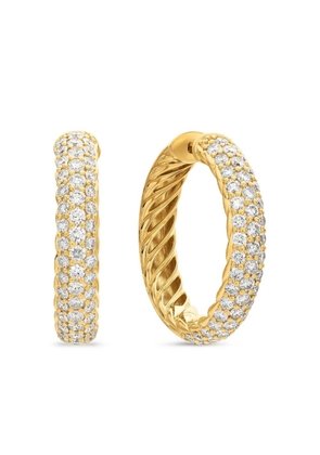 David Yurman 18kt yellow gold DY Mercer diamond hoop earrings (25.4mm)