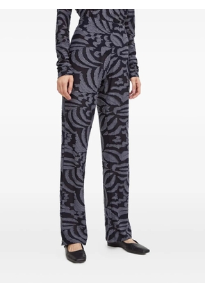 Résumé frayed-patterned trousers - Black