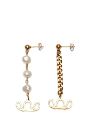 Labelled Jewellery pearl chain dangle earrings - Gold