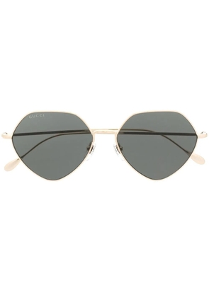 Gucci Eyewear logo-engraved round-frame sunglasses - Gold