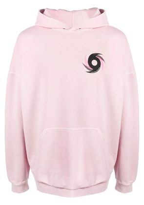 Palm Angels Hurricane Devore-print hoodie - Pink