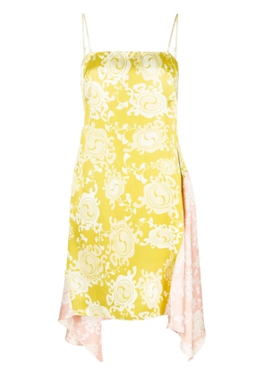 DSQUARED2 floral-print draped dress - Yellow