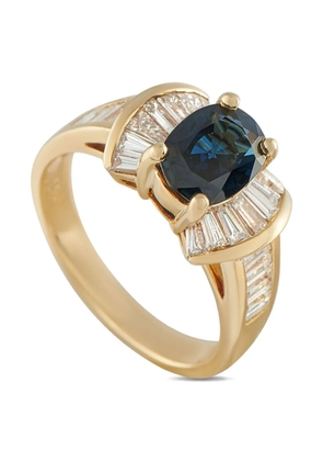 LB Exclusive 18K yellow gold diamond and sapphire ring