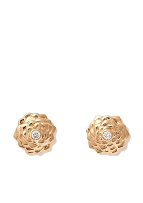 Sydney Evan 14kt yellow gold Camellia diamond stud earrings