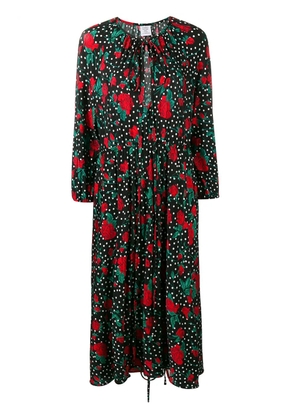 VETEMENTS roses print midi dress - Black