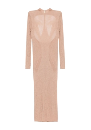 OUDE WAAG knitted long sleeve dress - Brown