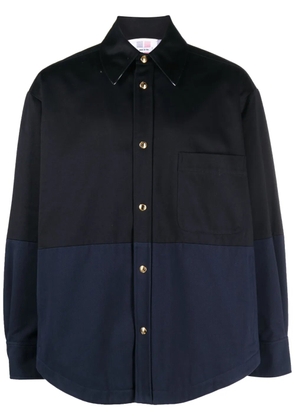 Thom Browne two-tone cotton-gabardine jacket - Blue