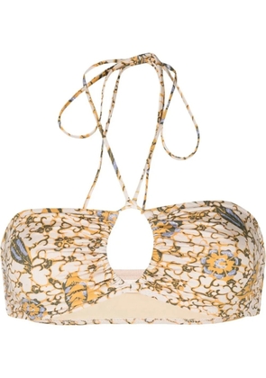 Ulla Johnson Formentara citrus-print bikini top - Neutrals