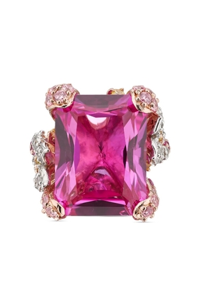Anabela Chan 18kt gold vermeil Rose Cinderella sapphire and diamond ring - Pink