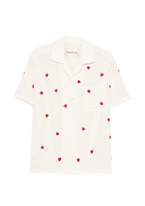 Baziszt heart-motif short-sleeve shirt - Neutrals